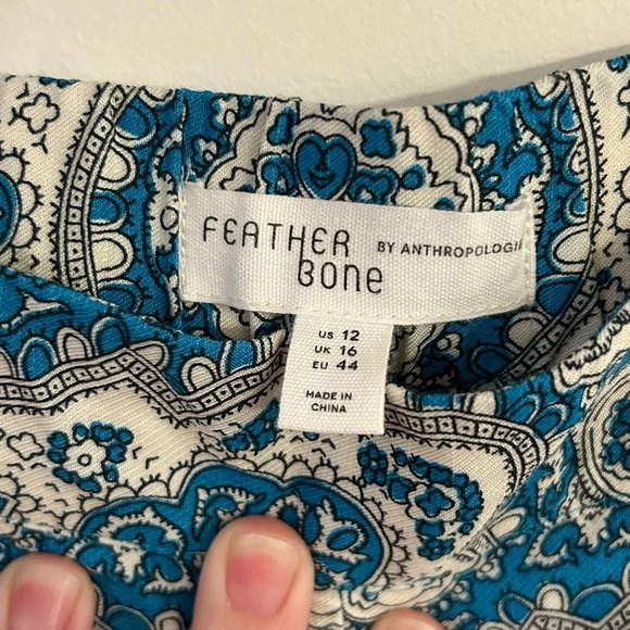 Anthropologie Feather Bone Talese Wide Leg Cropped Linen Elastic Waist Pants - Picture 6 of 11